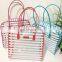 Strips Pattern PVC Transparent Cosmetic Jewelry Toiletry Bag for Travel Storage