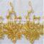 Gold embroidery bullion wire water soluble lace fabric decorative lace tape