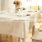 Beige Leaf Embroidered Cotton Linen Tablecloth