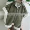 ins winter Korean children's clothing new boys and girls Han Fan fashion Hong Kong-style corduroy thickened one-piece long