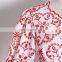 TWOTWINSTYLE Floral Tunic Tops Puff Short Sleeve V Neck Casual Blouse Shirt Women