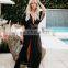 Summer Lace up Long Maxi Dress Swimwear 2019 Women Beach Bikini Cover up White Hollow Out Ladies Long Kaftan dress Sunscreen