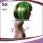 cheap short green and black carnival bob cut party wigs