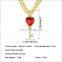 Ruby Heart Key Pendant Necklace 20