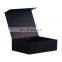 Deluxe black magnetic folding rigid present packaging box for gift packing