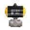 COVNA 2 inch 3 Way T Port NPT Threaded CF8M Stainless Steel Pneumatic Actuated Ball Valve