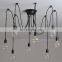 Industrial LED Ceiling Lamp Vintage Long Hanging Lights Spider Pendant Lamps Foyer Luxury Fixture Chandelier