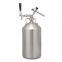 stainless steel mini ring keg with spear tap faucet and gas pressure regulator for beer and nitro cold brew coffee