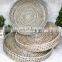 Seagrass Basket Tray Round Decorative Serving Tray Set Handmade