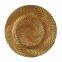 Round Shaped Glass Under Charger Plate With Rose Gold Colored Decoration