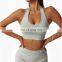 Fashionable sports top halter elastic customized sports bras high quality sexy sport bras ladies yoga bras