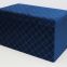 Foldable storage pressed velvet ottoman-Blue