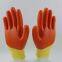 yellow polyester thread knitted PVC palm and fingers coated water-proof safety work gloves