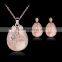 Lovely 18K Rose Gold Plated Opal Jewelry Fashion Necklace and Earring Set