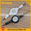 Free sample retractable gold plated 3.5mm audio cable, aux cable Gold plated colorful 3.5mm aux cable for car,audio video cable