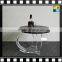 Hot sell Hotel display Acrylic coffee table with clear base and marble top