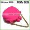 Pink design key chain bag youn girls silicone jelly coin wallet purses
