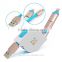 REYON Retractable 2 IN 1 8pin Micro USB Charging Data Cable Cord for iPhone 6 Plus 6s 5 5s Samsung s7 edge,htc