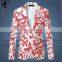 OEM latest designer top quality new fashionable long sleeves one button slim fit floral outdoor printed fancy blazers for men