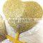 Sexy Lady Fashion Yellow Glitter Powder Nipple Stickers Heart Shape