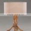 Polyresin base and white shade contemporary table light/lamps with UL