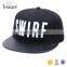 Custom White Embroidery Snapback Cap Leather Brim