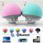 2016 Popular Cute Hands Free Bluetooth Speakers With Mic Suction Cup Stereo Subwoofer Speaker Mushroom