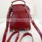 New Fashion backpack vintage red PU Leather backpack Girls Travel bag with tote