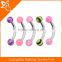 Different colours eyebrow barbell tragus ear rings 16 gauge 16g 1.2mm 5/16 8mm curved bar kit lot