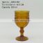 press glass drinkingware/goblet, Hiball, DOF, dessert bowl,Champagne flute in amber color with Jewery patern