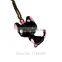 Necklace Pendant Chain Black Enamel Cat With Flower Jewelry Fashion Women