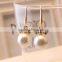 High Quality Authentic Shell Stick Earrings Pearl Earring Crystal Bow Pendant Earrings For Women