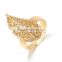 Hand made Arts Gold Hollow Big Leaf Exaggerated Ring Jewelry