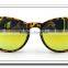 Newest Design Bamboo Sun Glasses Green Color Lenses Bamboo Arms Plastic Frame Sunglasses