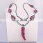 Black Snakeskin Gem stone Necklace, with 3mm Hematite Beads Necklace, Horn Pendant Natural Stone Necklace