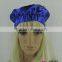 Special blue elastic cap performance hat party hat with feather for child