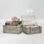 home decoration wholesale wicker baskets with fabric lining with lid