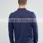 Custom Long Sleeve Button Placket Men's 100% Cotton Breathable Pique 200g Casual Navy Polo Shirt