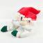red color happy design funny kids christmas hats with white ball