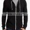 Mens 100% Cotton Pocket Customized Wholesale Plain Black Hoodie