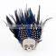 Tiny Panda Feather Corsage Clip Fascinator Brooch Black Lace Net Hair Decoration Hairpin