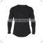 Lightweight Grey Plain Cotton Spandex T Shirt Mens Raglan Long Sleeve Curved Hem Tee Muscle Bodybuilding T Shirt