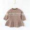 Baby girls woolen knitted dress with fleece lining