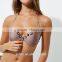 2017 China Factory Wholesale Swimwear Women Sexy Pink Self-tie Bikini Set
