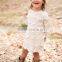 flower girl rustic country cream toddler dress,Off white Cotton crochet hollow girls lace dress