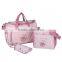 3set pink ladybird printed baby diaper bag