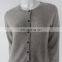 Classic Basic Style Women Pure Crew Neck Cashmere Cardigan