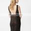 Ladies Lastest Design See-through Metallic Sexy Party Kintted Dress