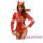 Cosplay Sexy Devilish Hottie Long Tail Hooded Halloween Romper Costume