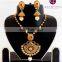 Kundan Pendant Set-Antique One gram Gold plated Pendant Set-Wholesale Antique Jewelry-Big pendant set